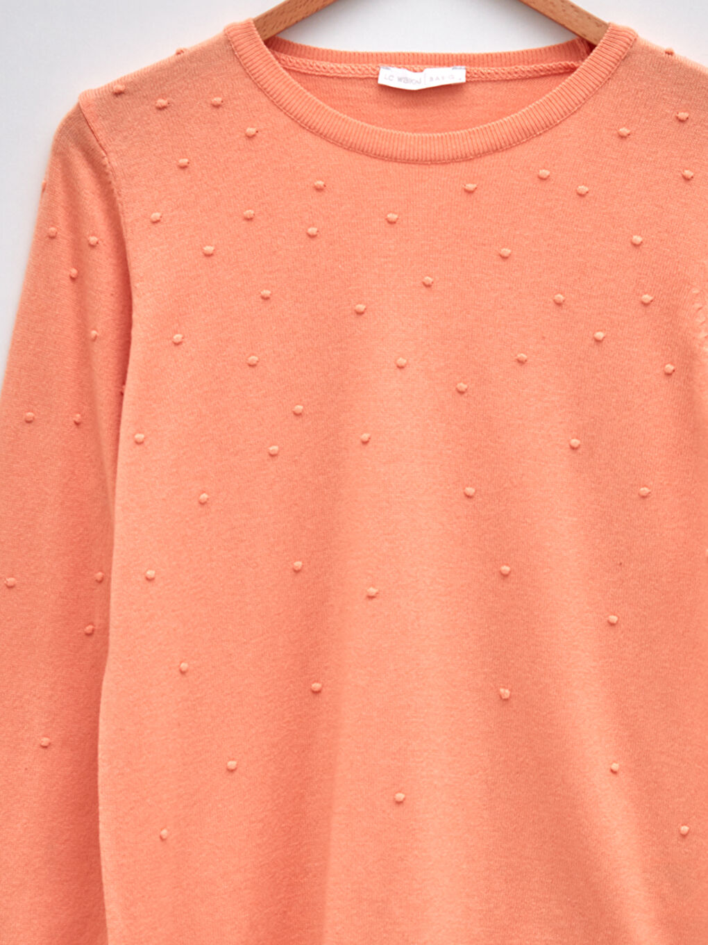 Mercan Bisiklet Yaka Puantiyeli Kadın Triko Kazak-7