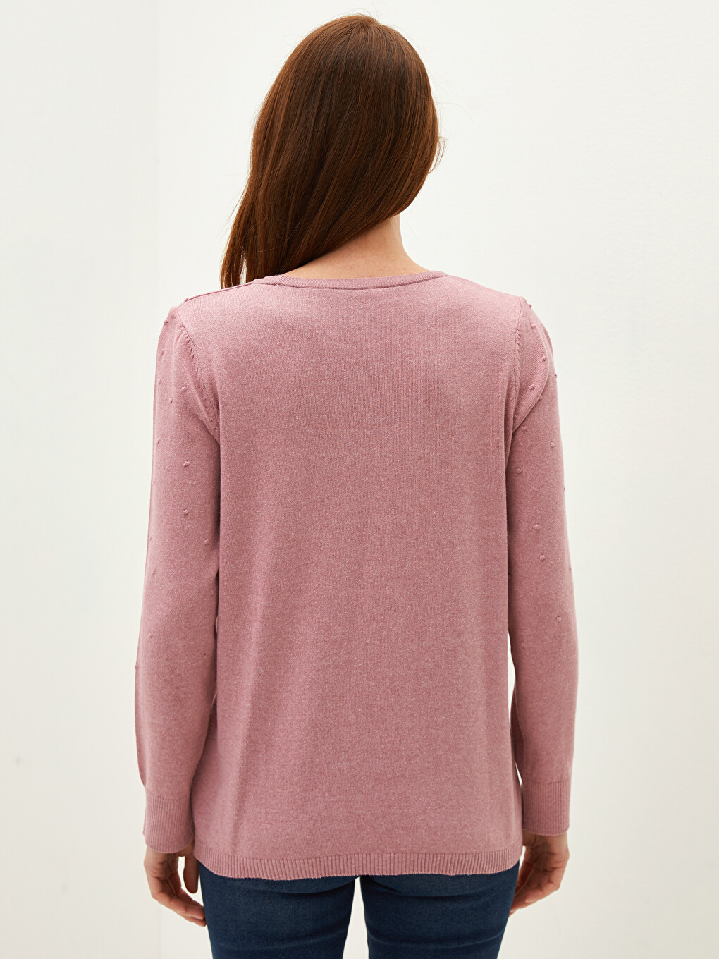 Crew Neck Polka Dot Women's Knitwear Sweater-2
