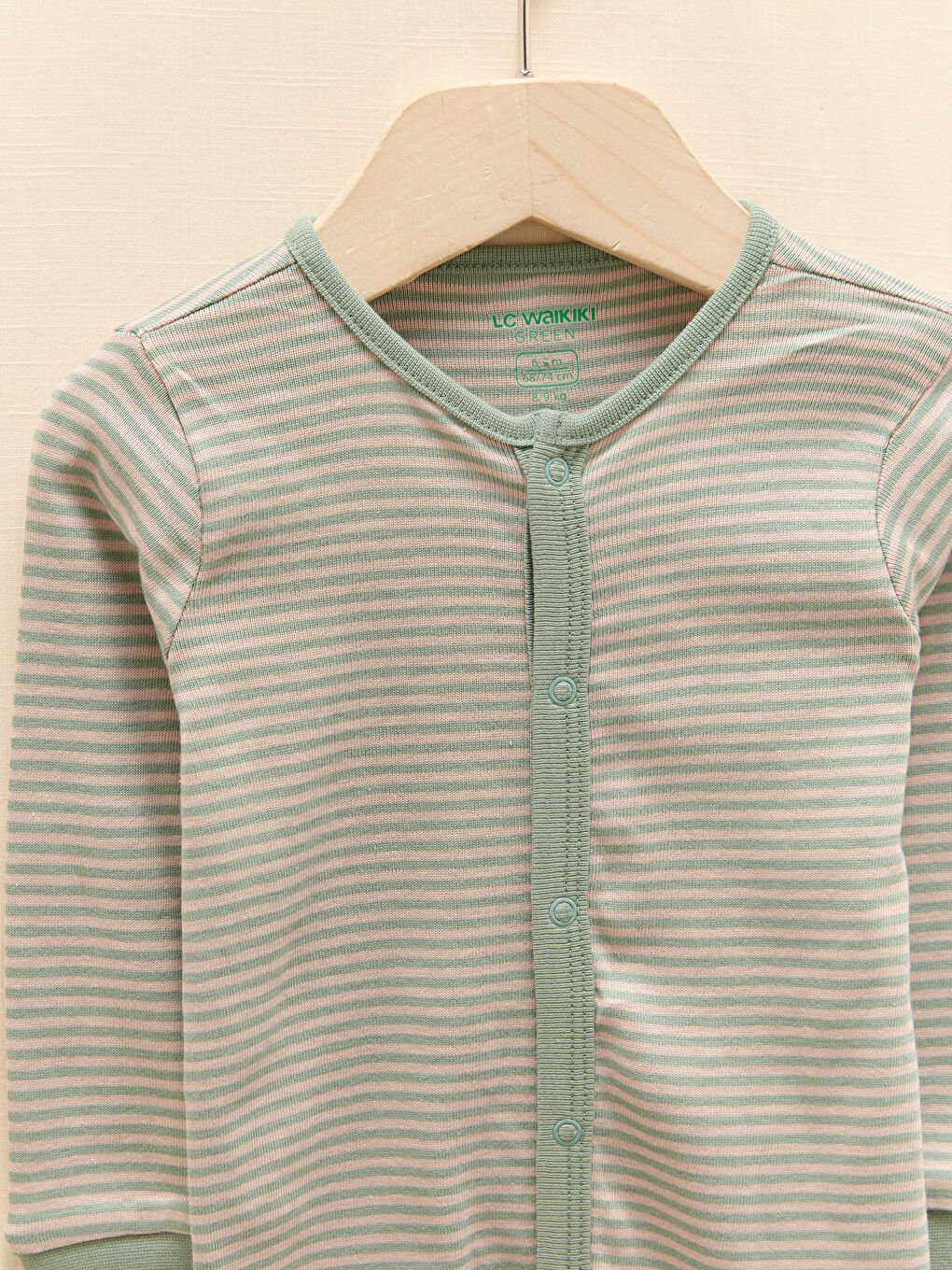 جمبسوت أطفال أولاد قطن مُخَطَّط برقبة دائرية وكم طويل - عبوة من قطعتين-6