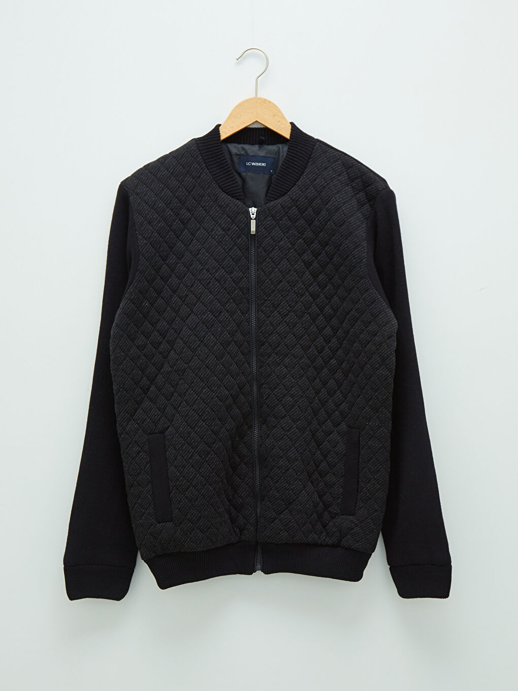 ерлерге арналған стандартты пішімдегі колледж жағалы трикотаж кардиган-5