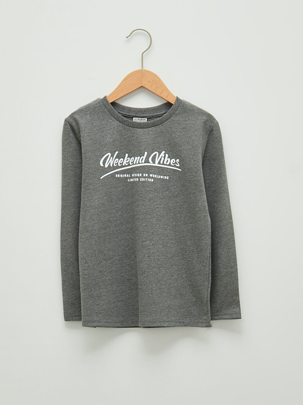 Crew Neck Printed Long Sleeve Boys' T-Shirt