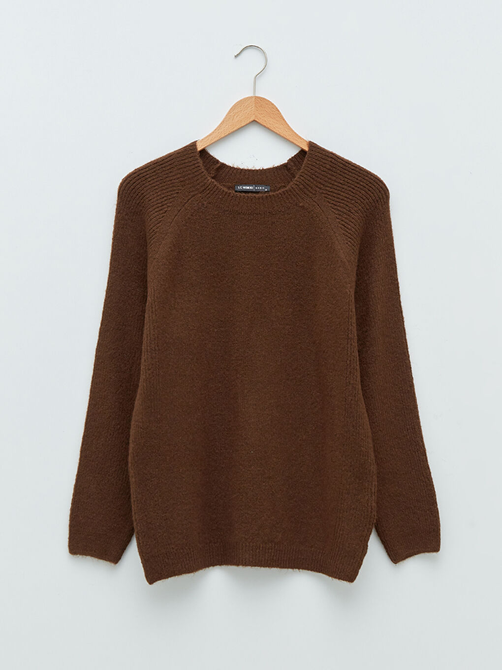 Crew Neck Plain Long Sleeve Women's Knitwear Sweater-6