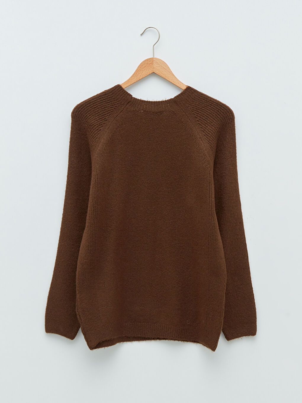 Crew Neck Plain Long Sleeve Women's Knitwear Sweater-7