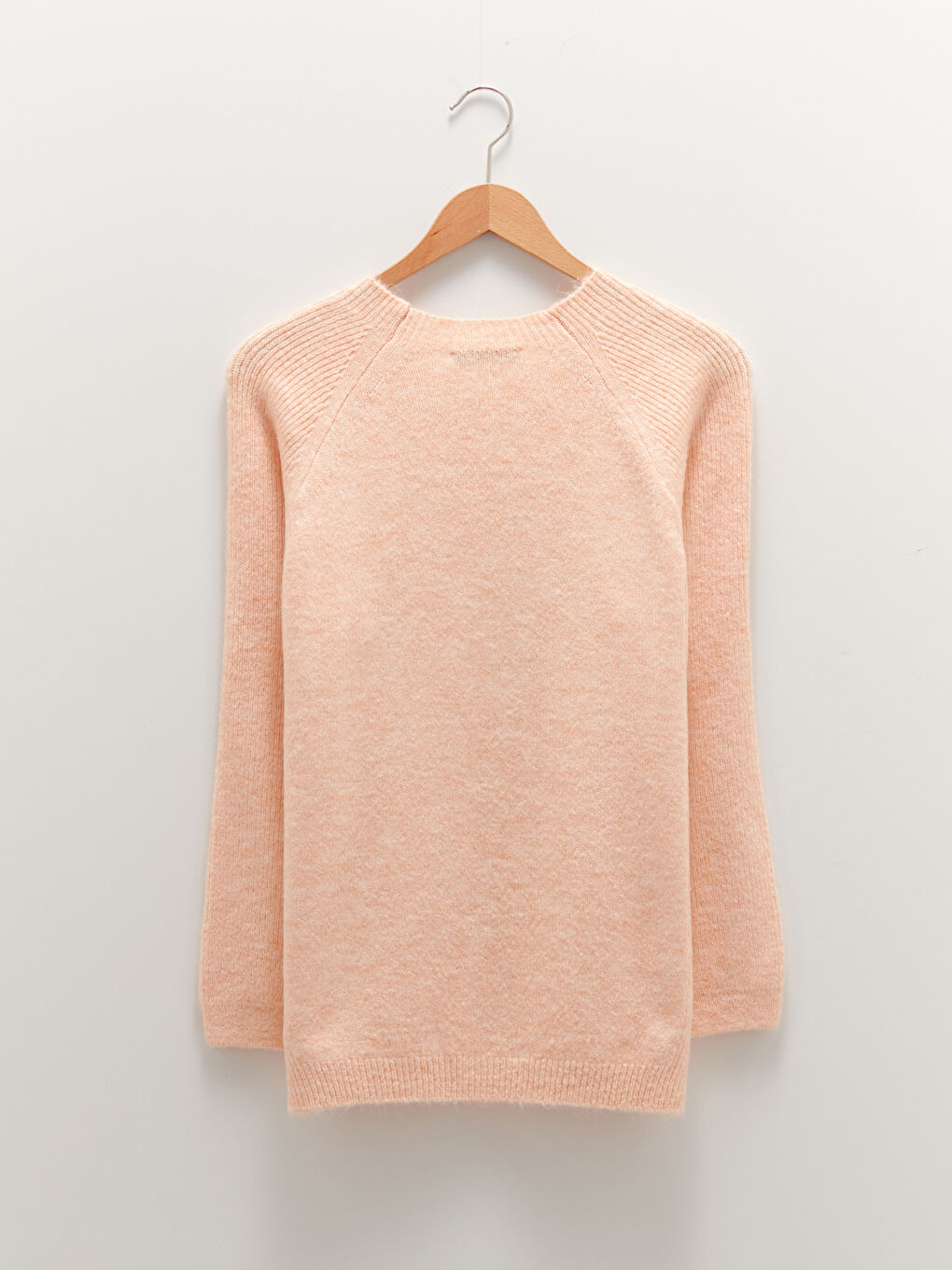 Свитер из трикотажа с круглым вырезом, однотонный, с длинным рукавом для женщин-6