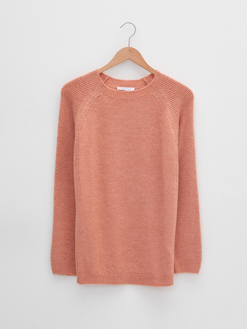 Turuncu Bisiklet Yaka Düz Uzun Kollu Kadın Triko Kazak-6