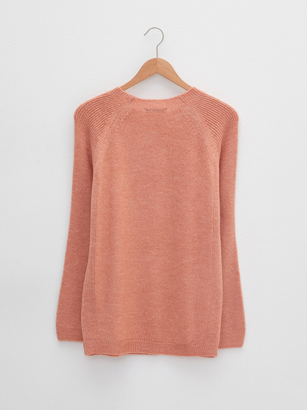 Turuncu Bisiklet Yaka Düz Uzun Kollu Kadın Triko Kazak-7