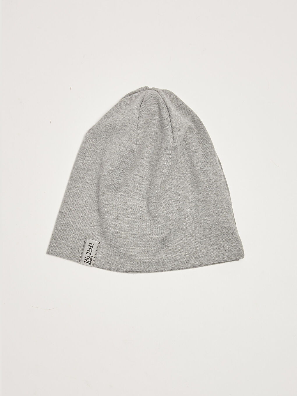 Gri Etiket Baskılı Erkek Triko Bere-1