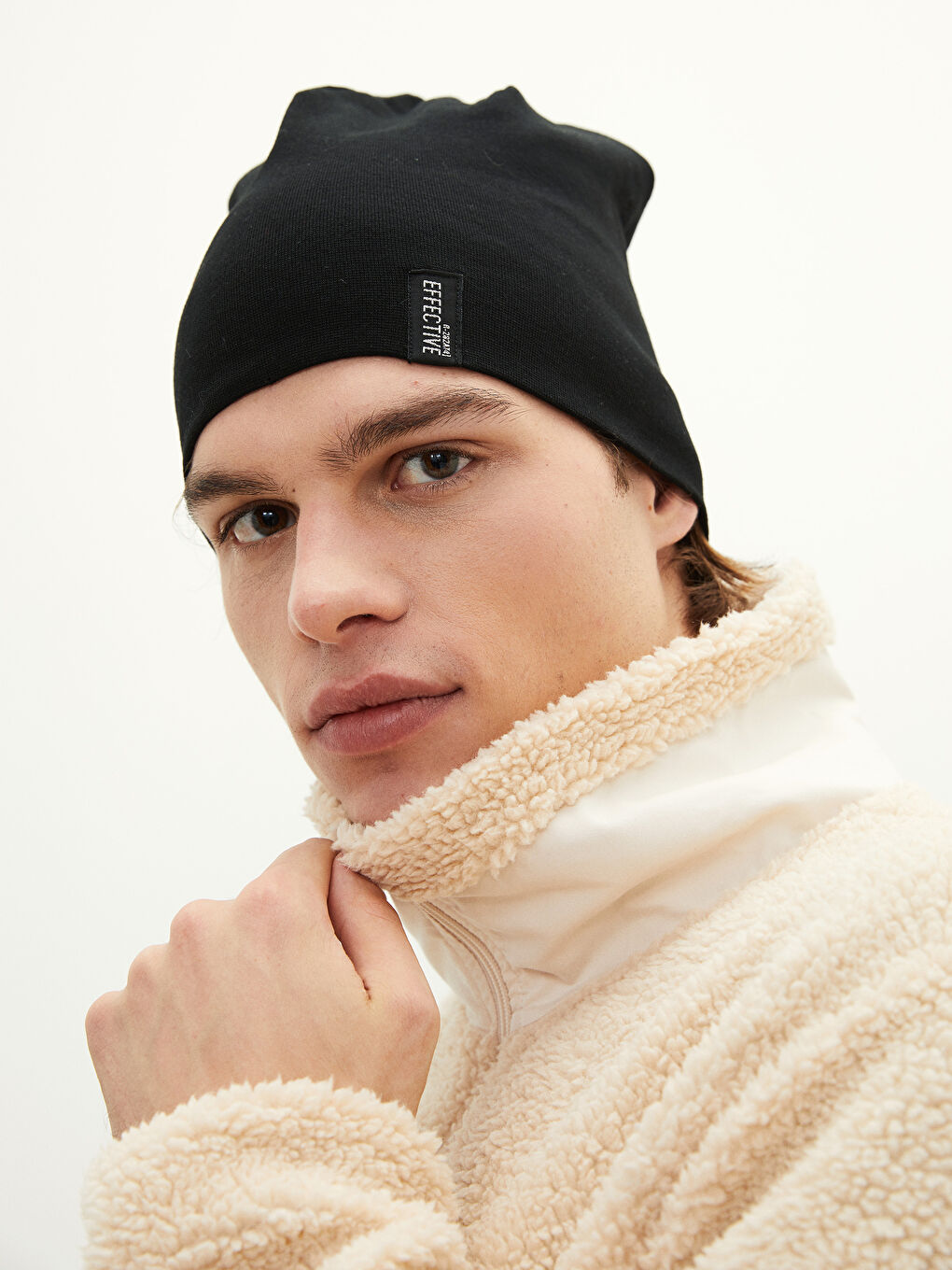 Label Printed Men's Tricot Beanie