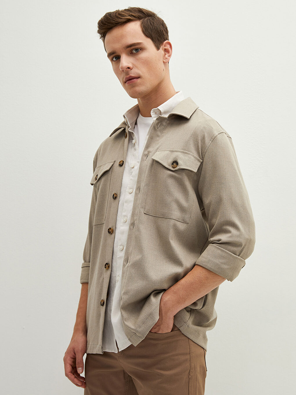 Casual Fit Men's Shirt Jacket