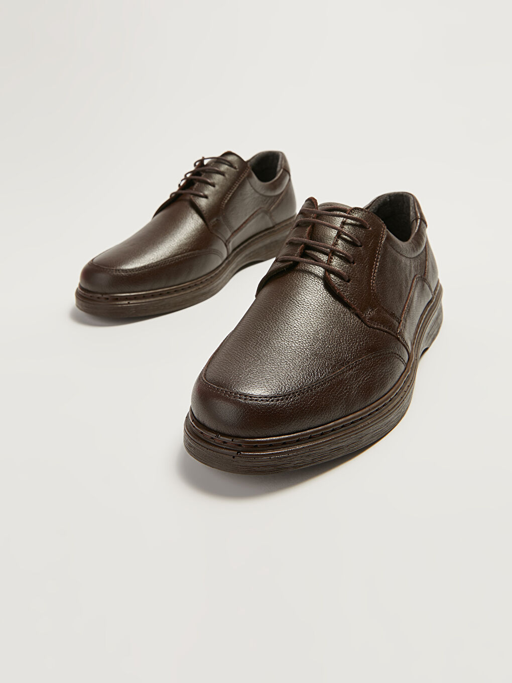 Kahverengi Bağcıklı Deri Erkek Klasik Ayakkabı-2