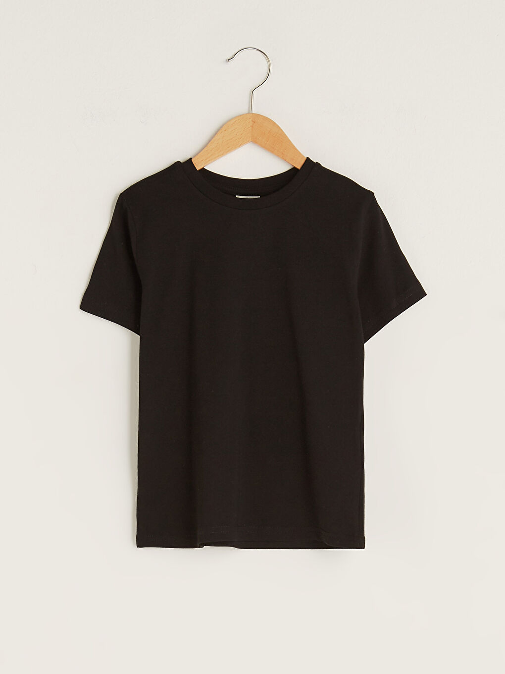 Siyah Bisiklet Yaka Basic Kısa Kollu Erkek Çocuk Tişört