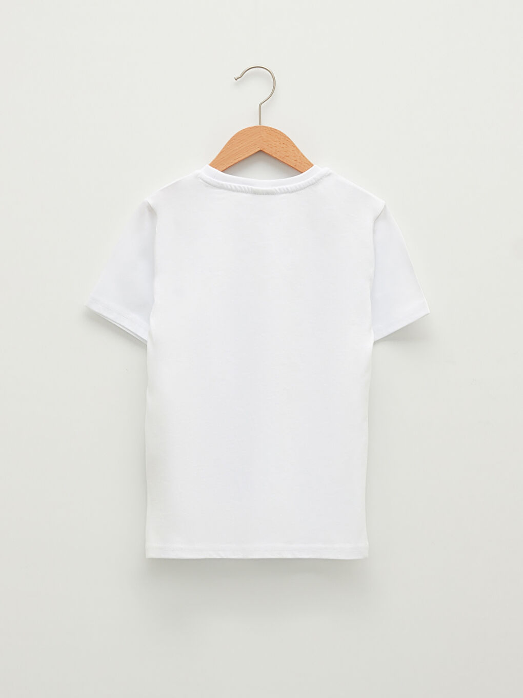 Beyaz Bisiklet Yaka Basic Kısa Kollu Erkek Çocuk Tişört-3
