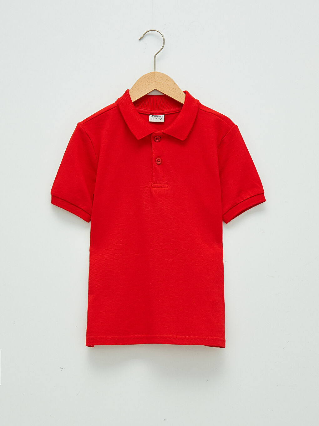 Kırmızı Polo Yaka Basic Kısa Kollu Erkek Çocuk Tişört
