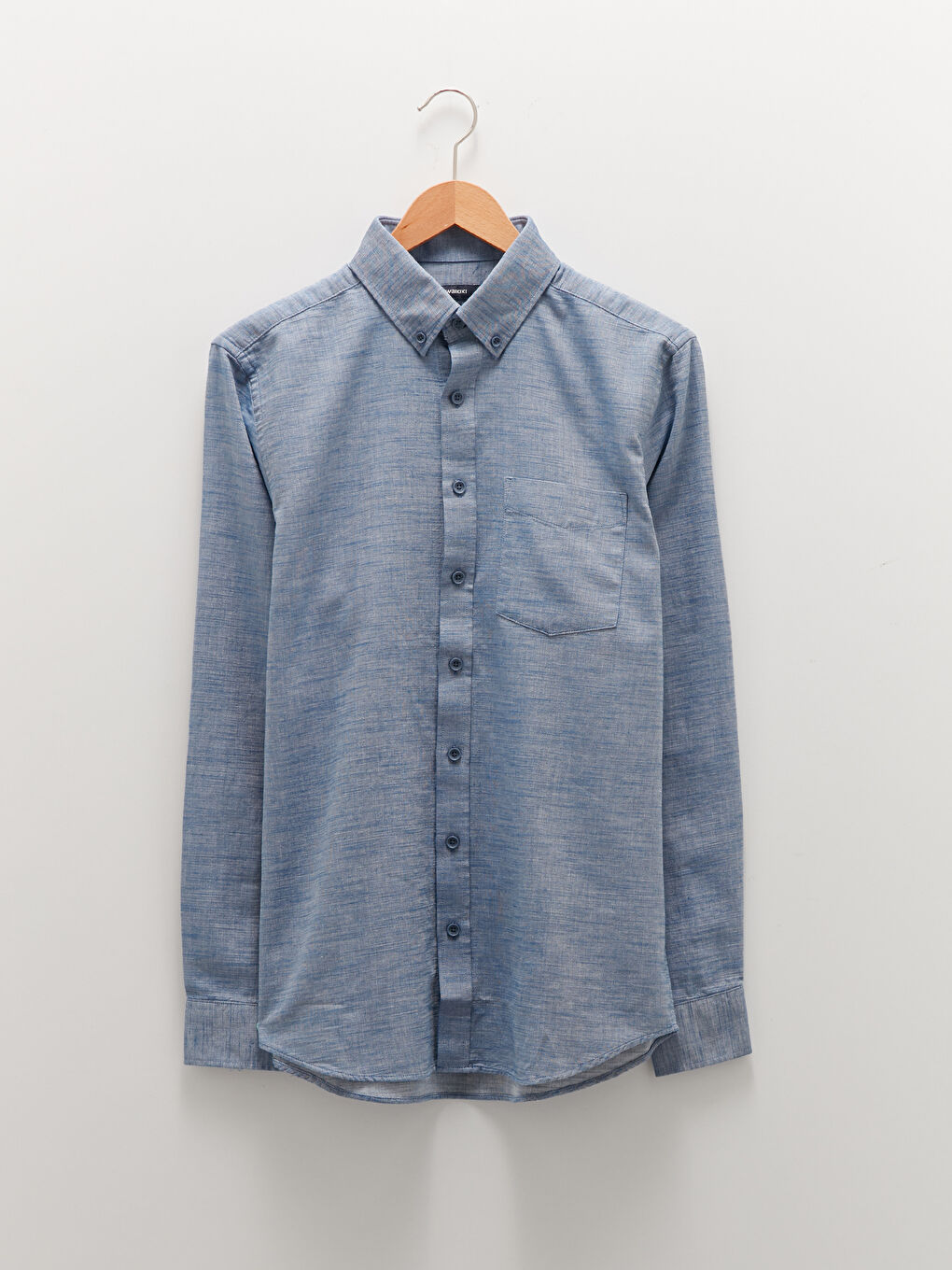 Regular Fit Long Sleeve Dobby Fabric Men's Shirt-5