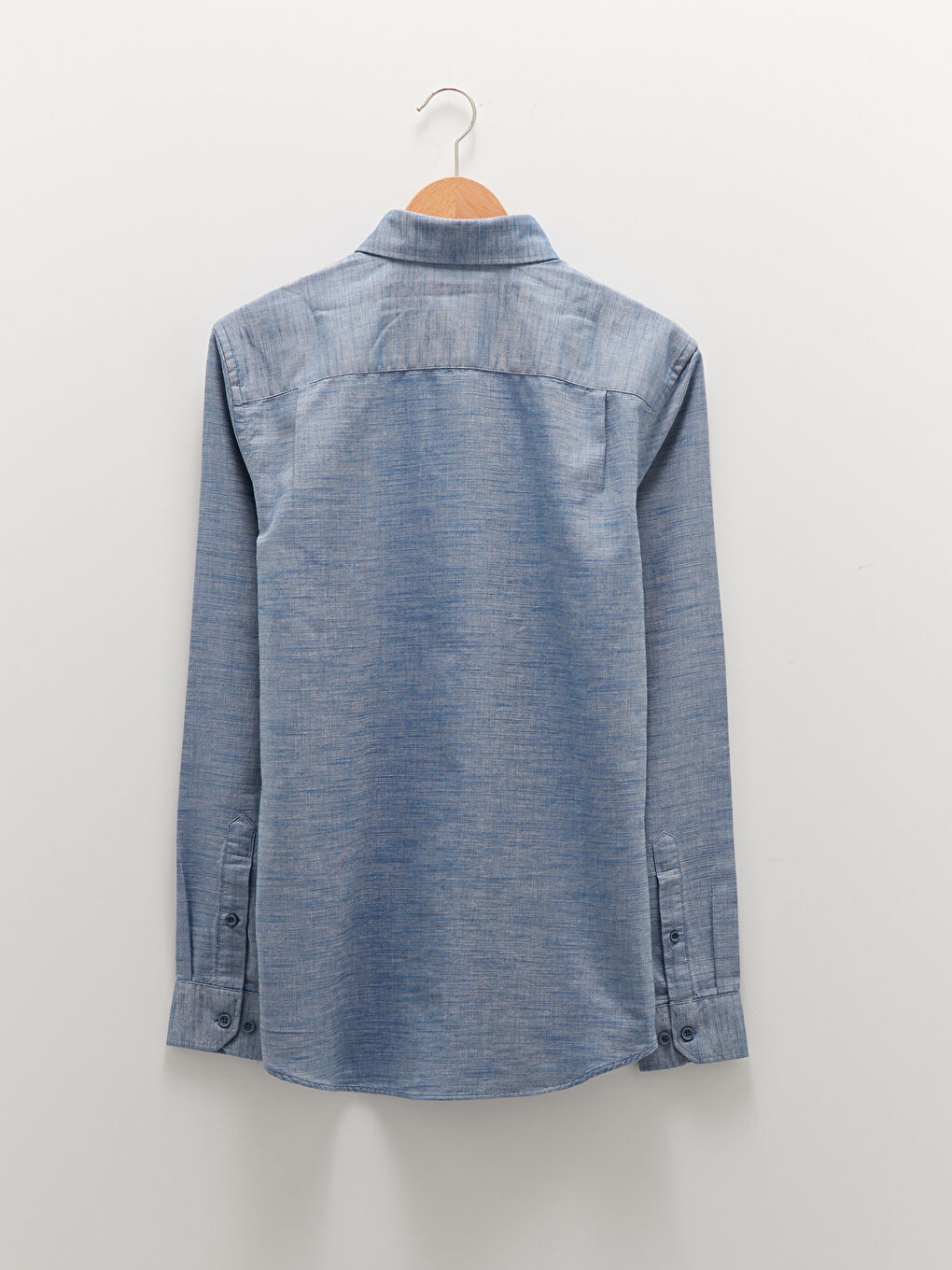 Regular Fit Long Sleeve Dobby Fabric Men's Shirt-6