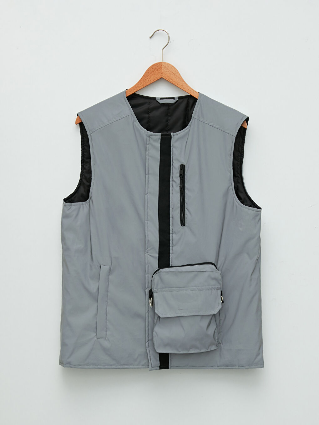 Vestă Pentru Bărbați Cu Guler De Ciclism Confortabilă și Geantă Reflectorizantă-5