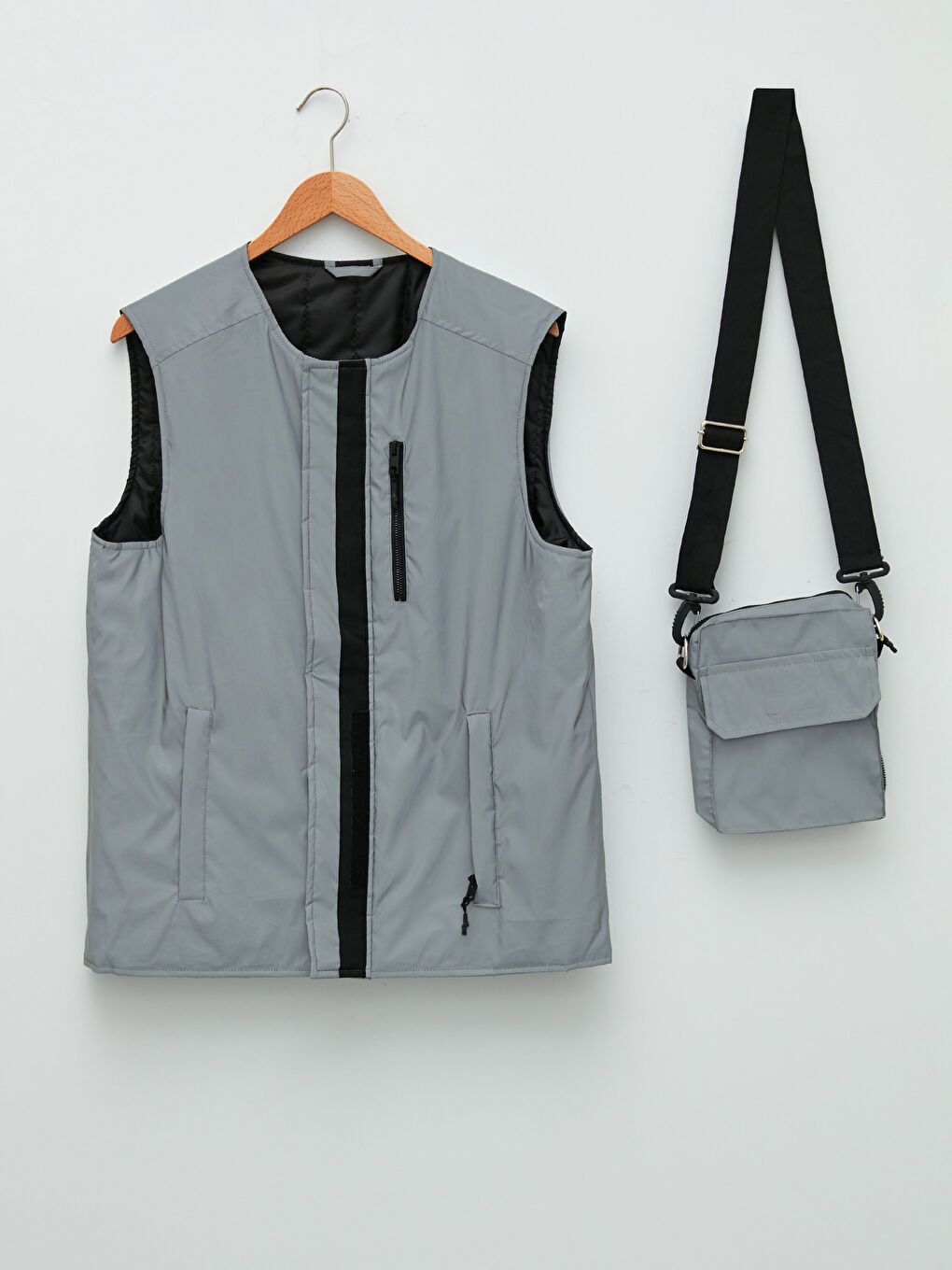 Vestă Pentru Bărbați Cu Guler De Ciclism Confortabilă și Geantă Reflectorizantă-6