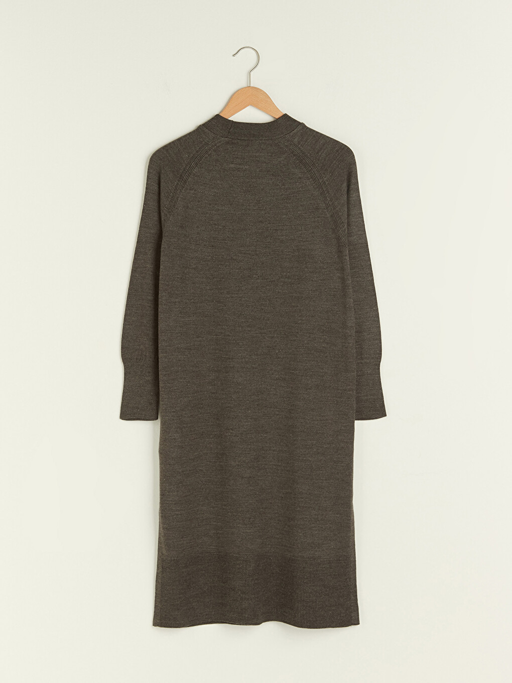 Crew Neck Plain Long Sleeve Women's Knitwear Tunic-6