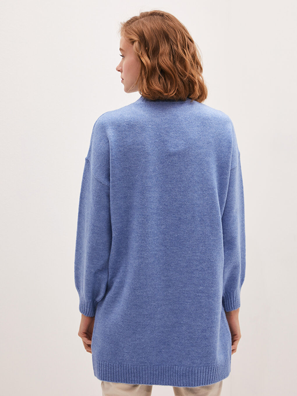 Half Turtleneck Oversize Women's Knitwear Tunic-3