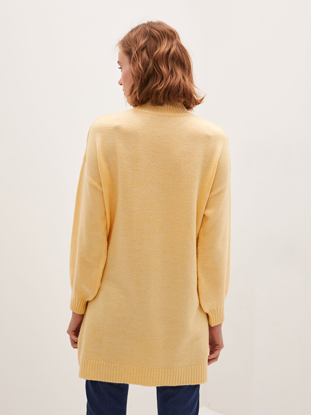 Half Turtleneck Oversize Women's Knitwear Tunic-2
