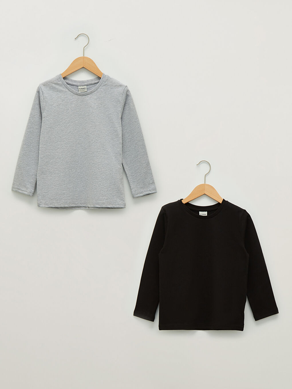 LCW Kids Crew Neck Basic Long Sleeve Boy T-Shirt 2-Pack -W12189Z4-LAL