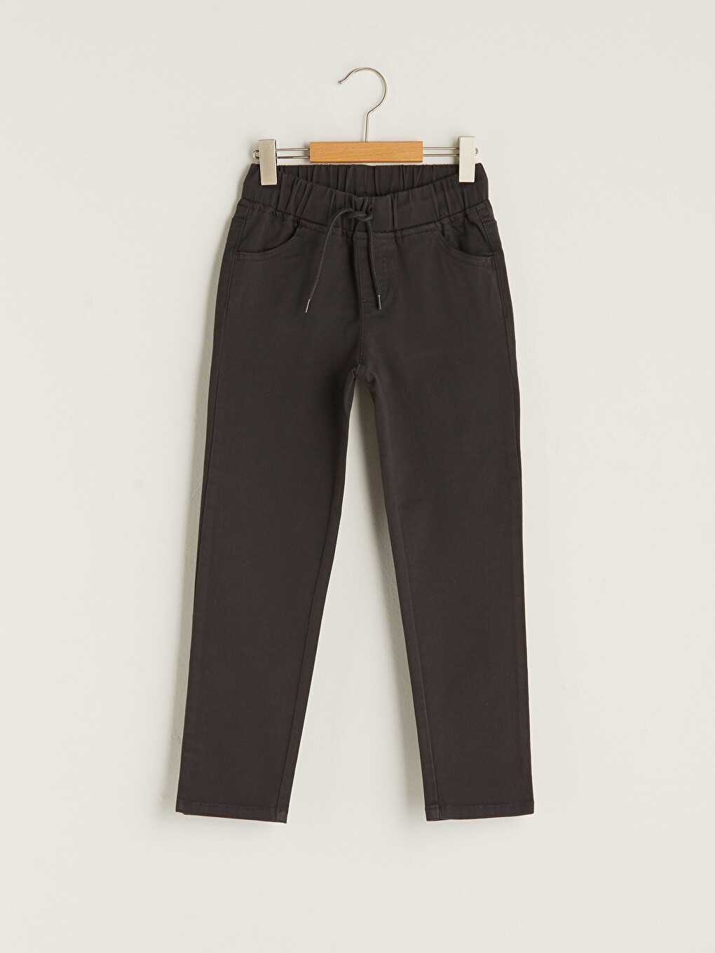 Pantalon Garçon Coupe Svelte Gabardine à Taille Élastique