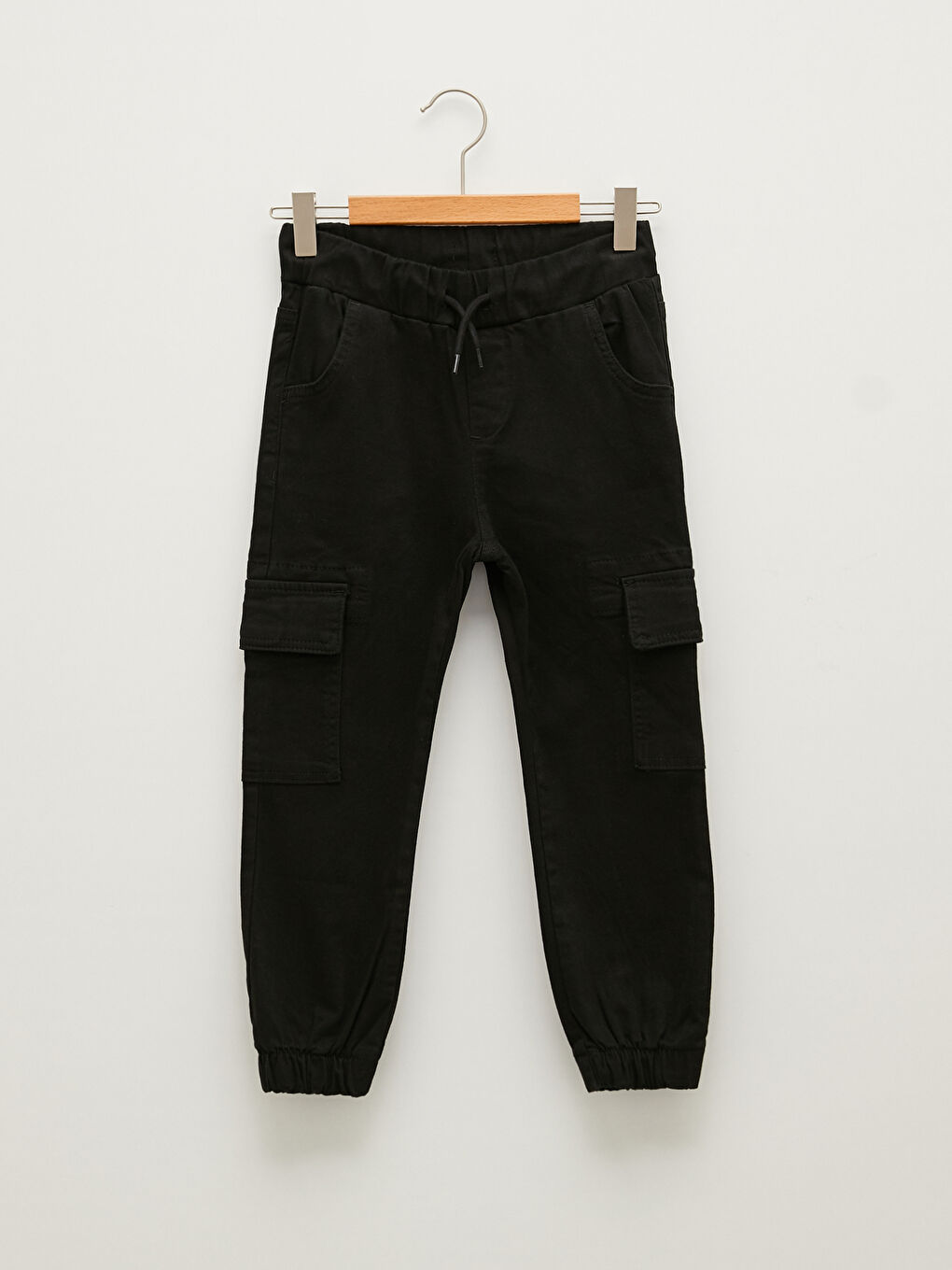 Taille Élastique Coupe Svelte Pantalon Cargo Jogger Garçon en Gabardine