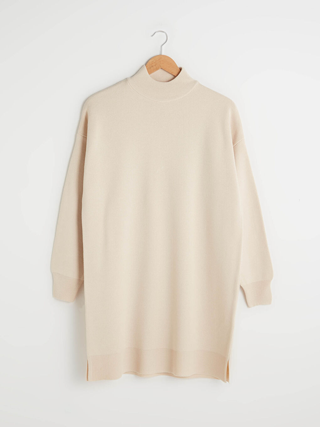 Tunique Femme En Tricot Surdimensionnée À Manches Longues Et Col Montant-5