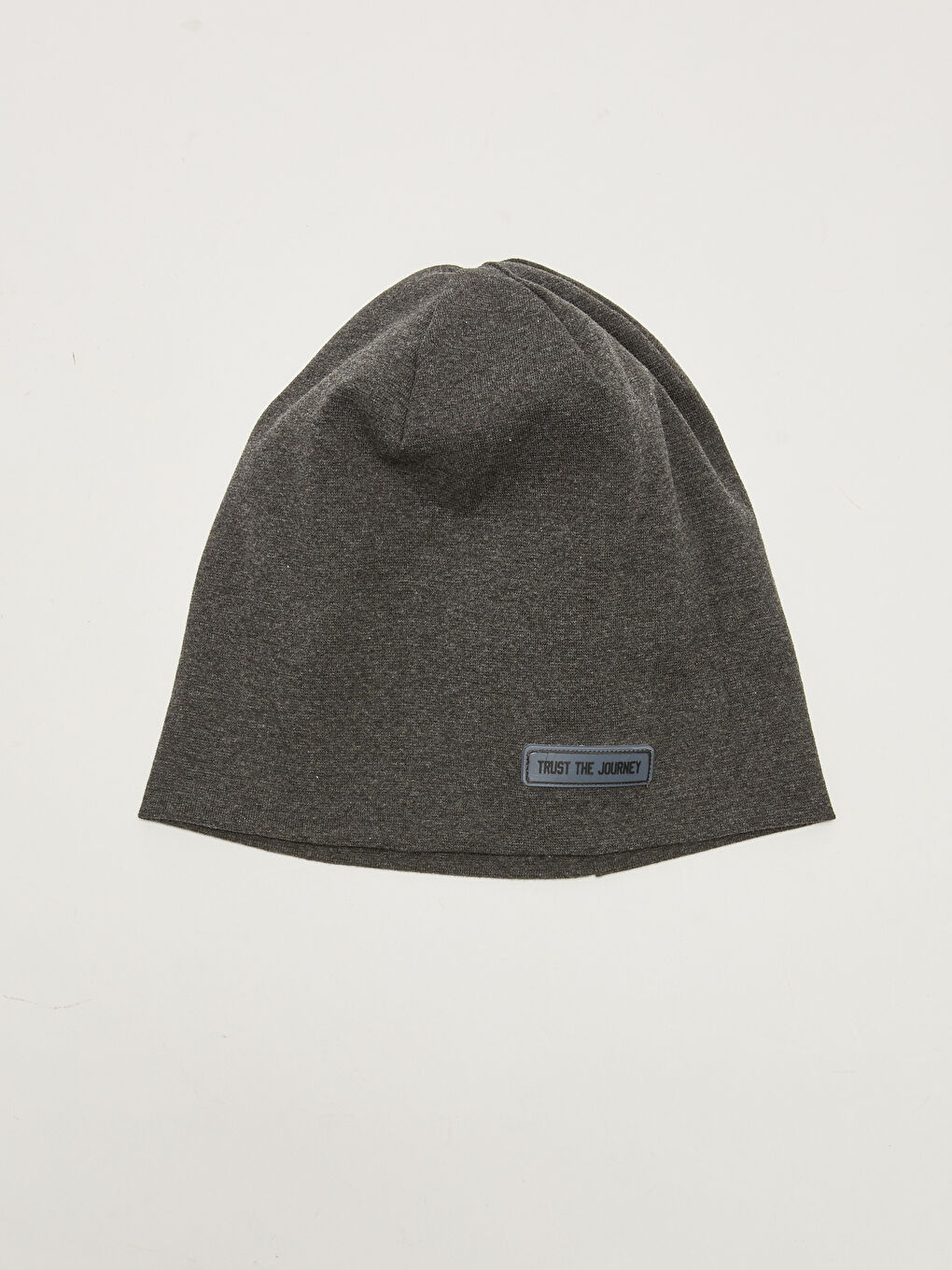 Antrasit Etiket Baskılı Erkek Triko Bere-2