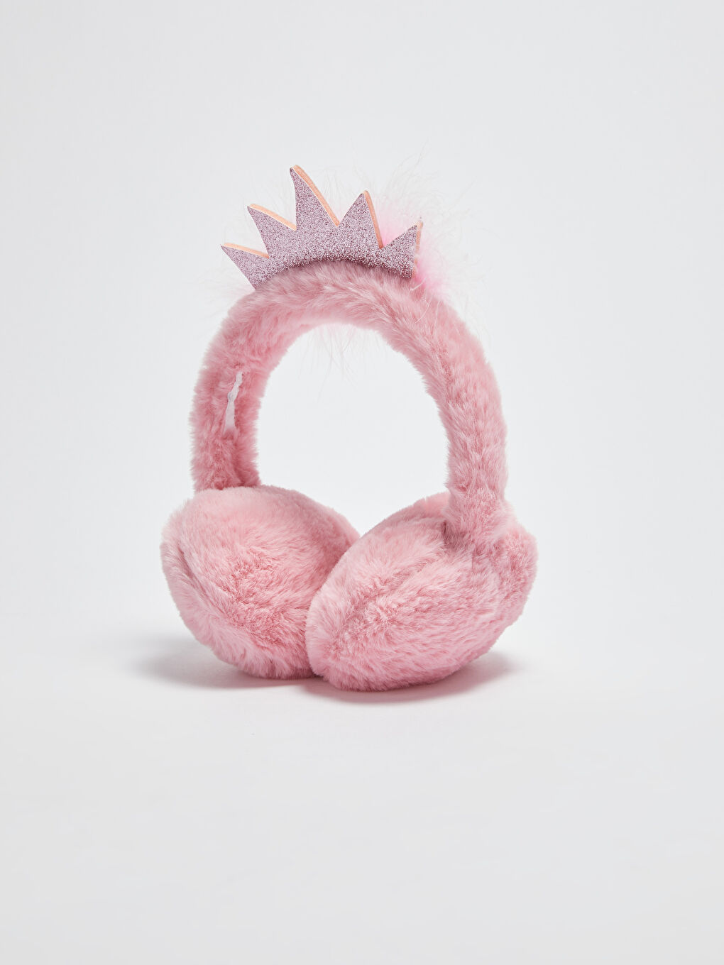 Girls' Crown Detailed Plush Headphones-1