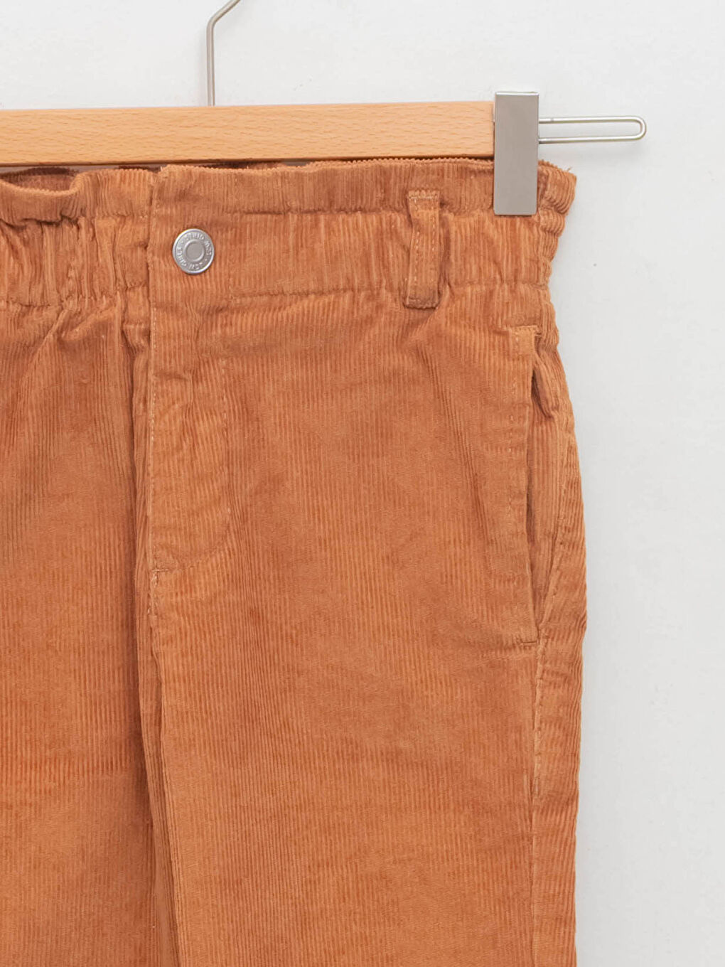 Elastic Waist Basic Velvet Girl Trousers-8