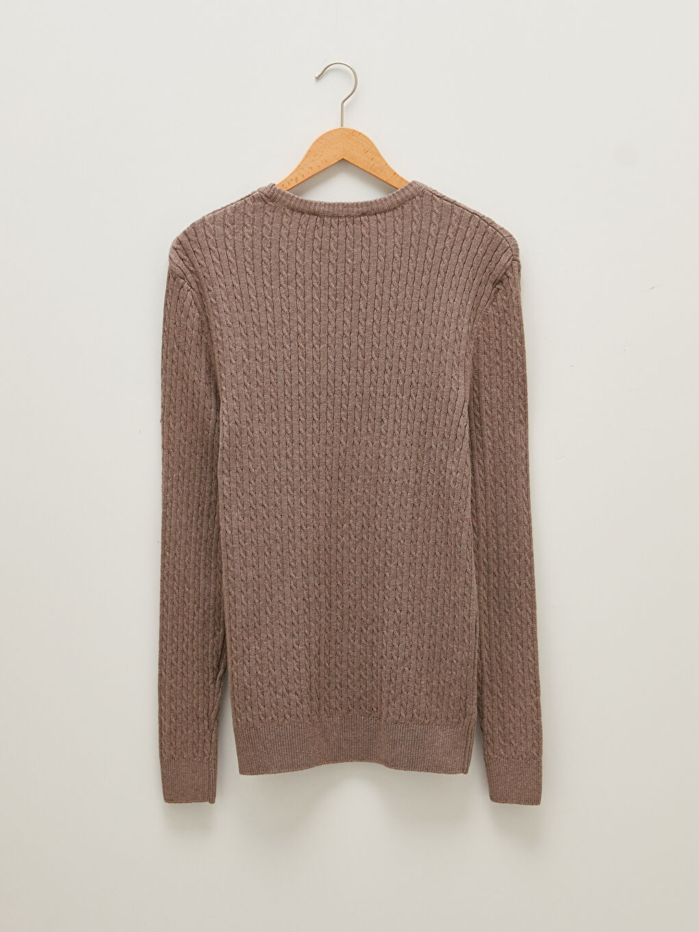 Crew Neck Long Sleeve Men's Tricot Sweater-1