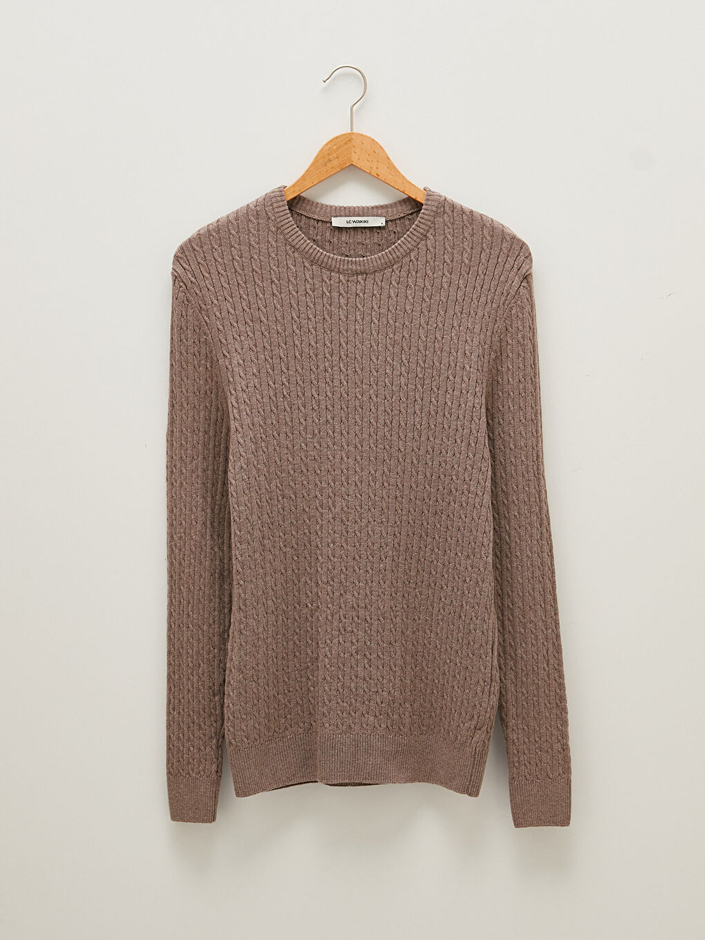 Crew Neck Long Sleeve Men's Tricot Sweater