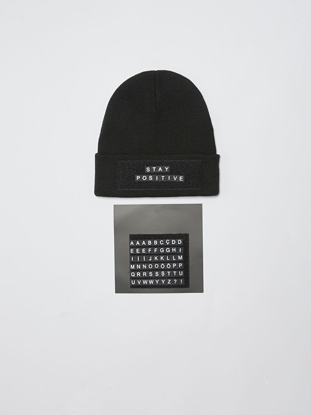 Ерлерге арналған өзгермелі жазуы бар трикотаж тоқыма бини шапкасы-2