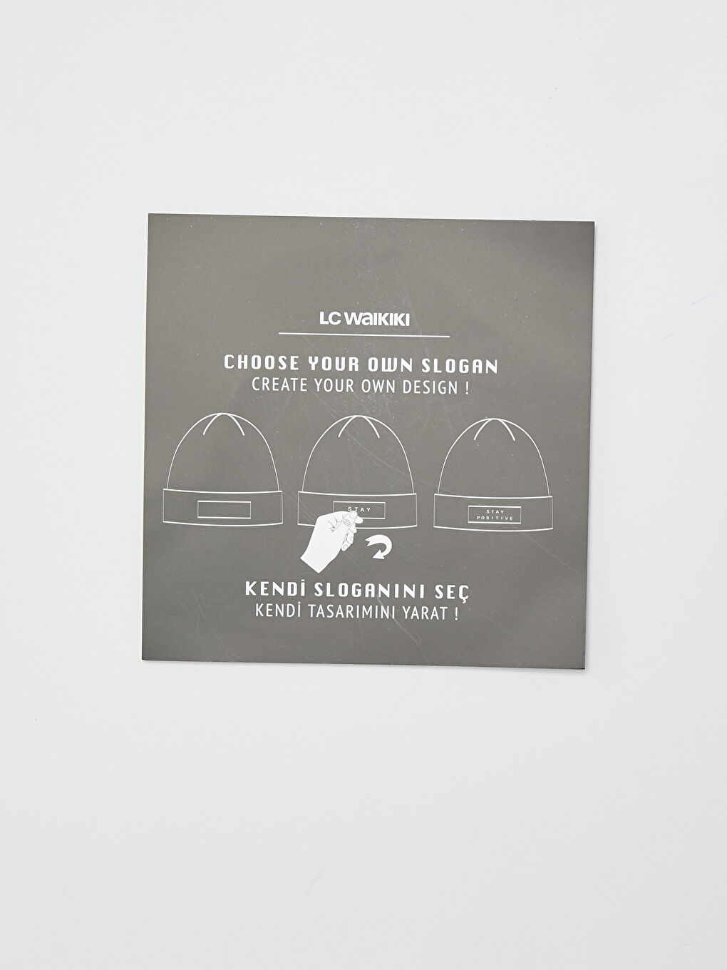 Ерлерге арналған өзгермелі жазуы бар трикотаж тоқыма бини шапкасы-4