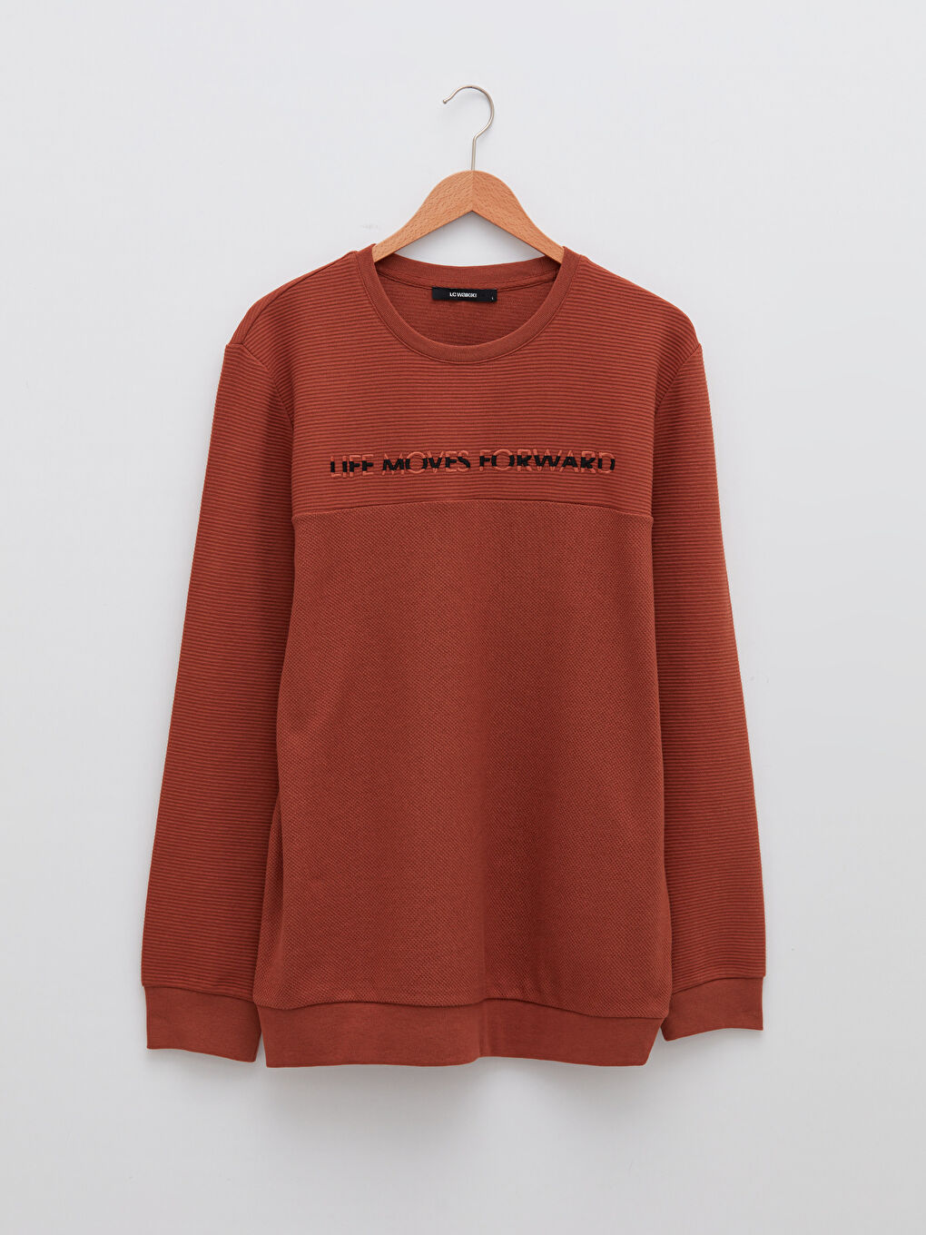 Світшот з круглим вирізом горловини, довгим рукавом і принтом для чоловіків-5