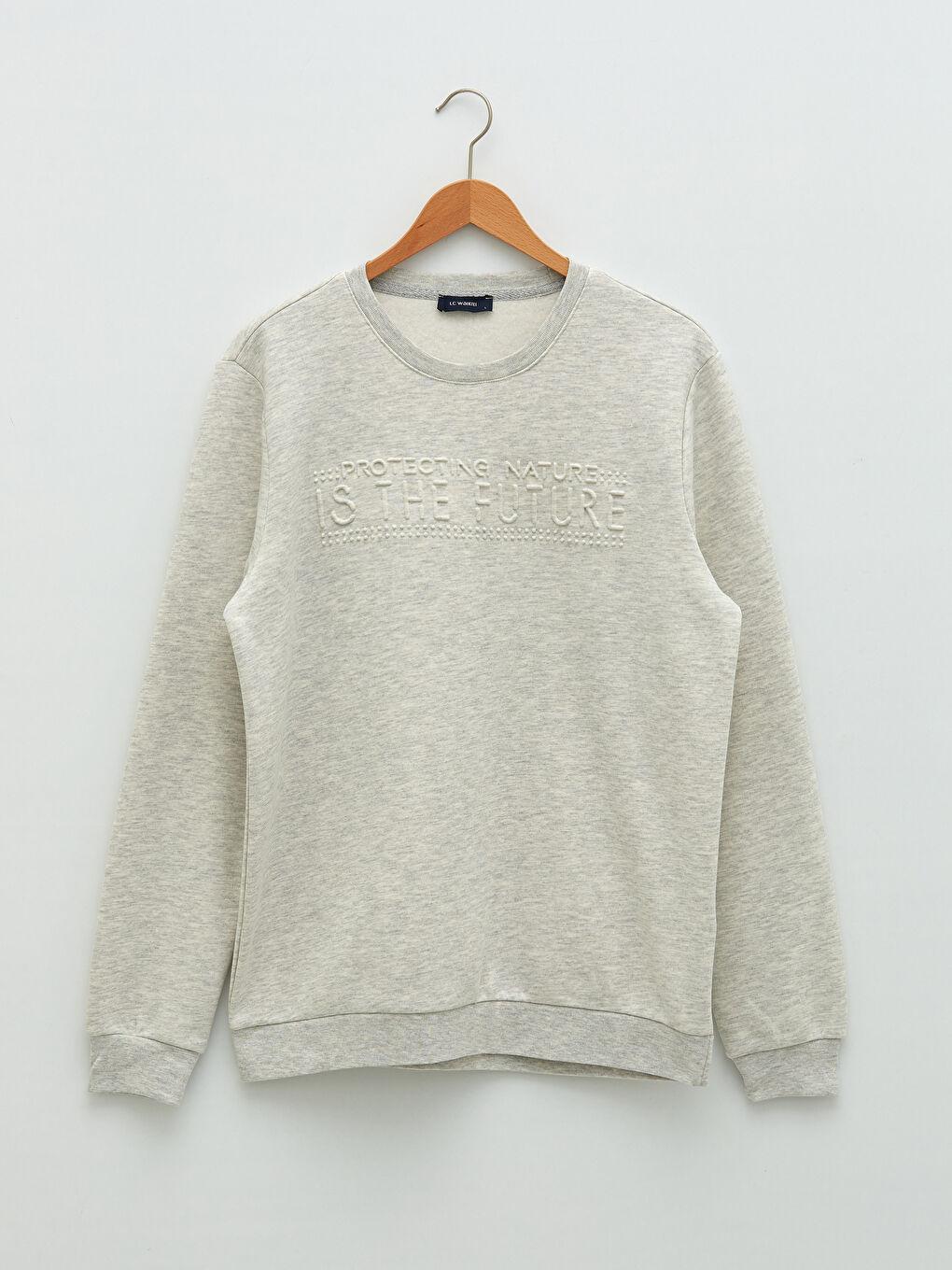 Crew Neck Long Sleeve Printed Thick Men's Sweatshirt-1