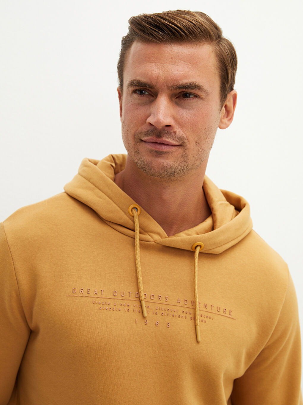 Uzun Kollu Baskılı Erkek Hoodie-4