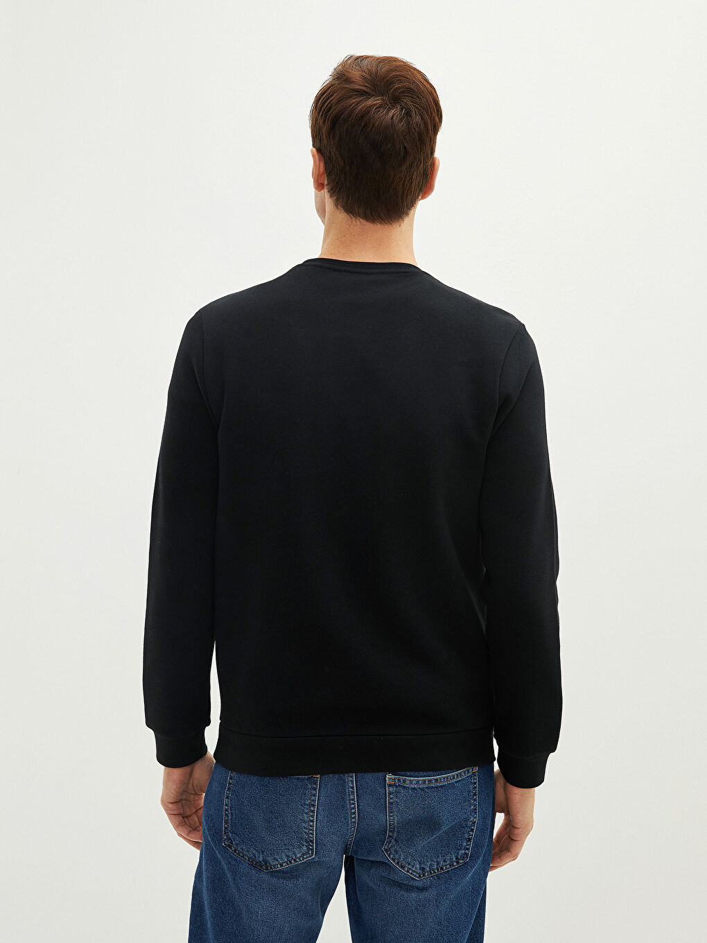 Bisiklet Yaka Uzun Kollu Baskılı Erkek Sweatshirt-4