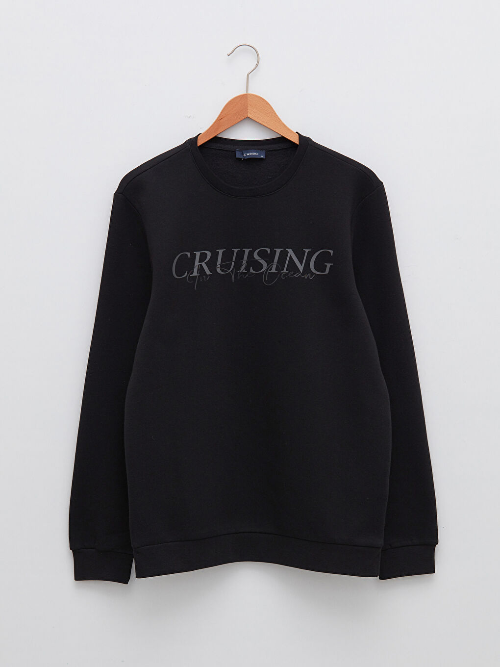 Bisiklet Yaka Uzun Kollu Baskılı Erkek Sweatshirt-5