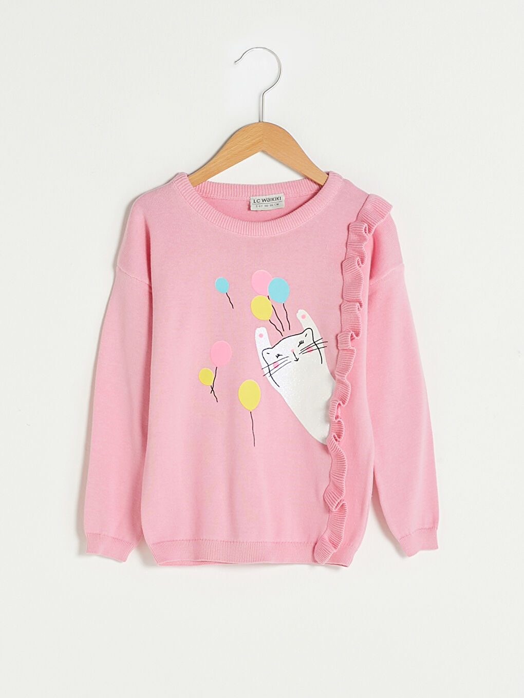 Pull-Over Fille Coupe Slim en Tricot à Col Rond et Manches Longues à Motifs