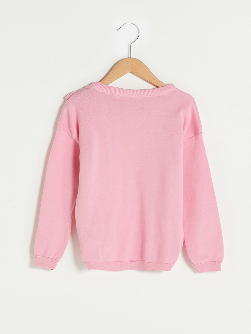 Pull-Over Fille Coupe Slim en Tricot à Col Rond et Manches Longues à Motifs-1