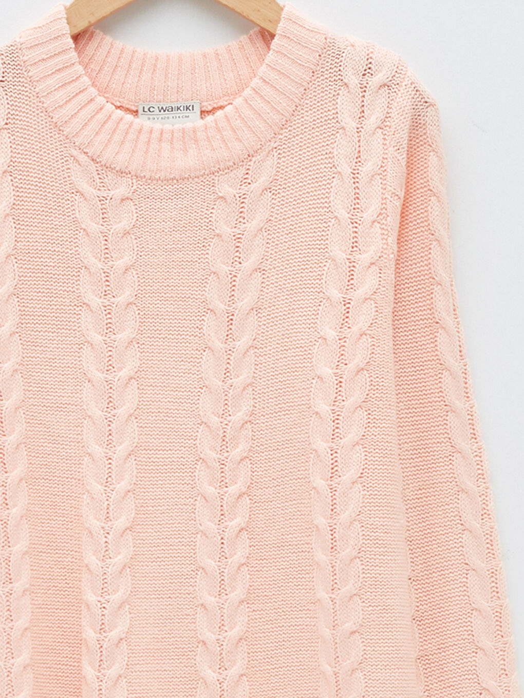 Robe en Maille Épaisse à Manches Longues pour Fille avec Col Montant et Motif Intégré-2