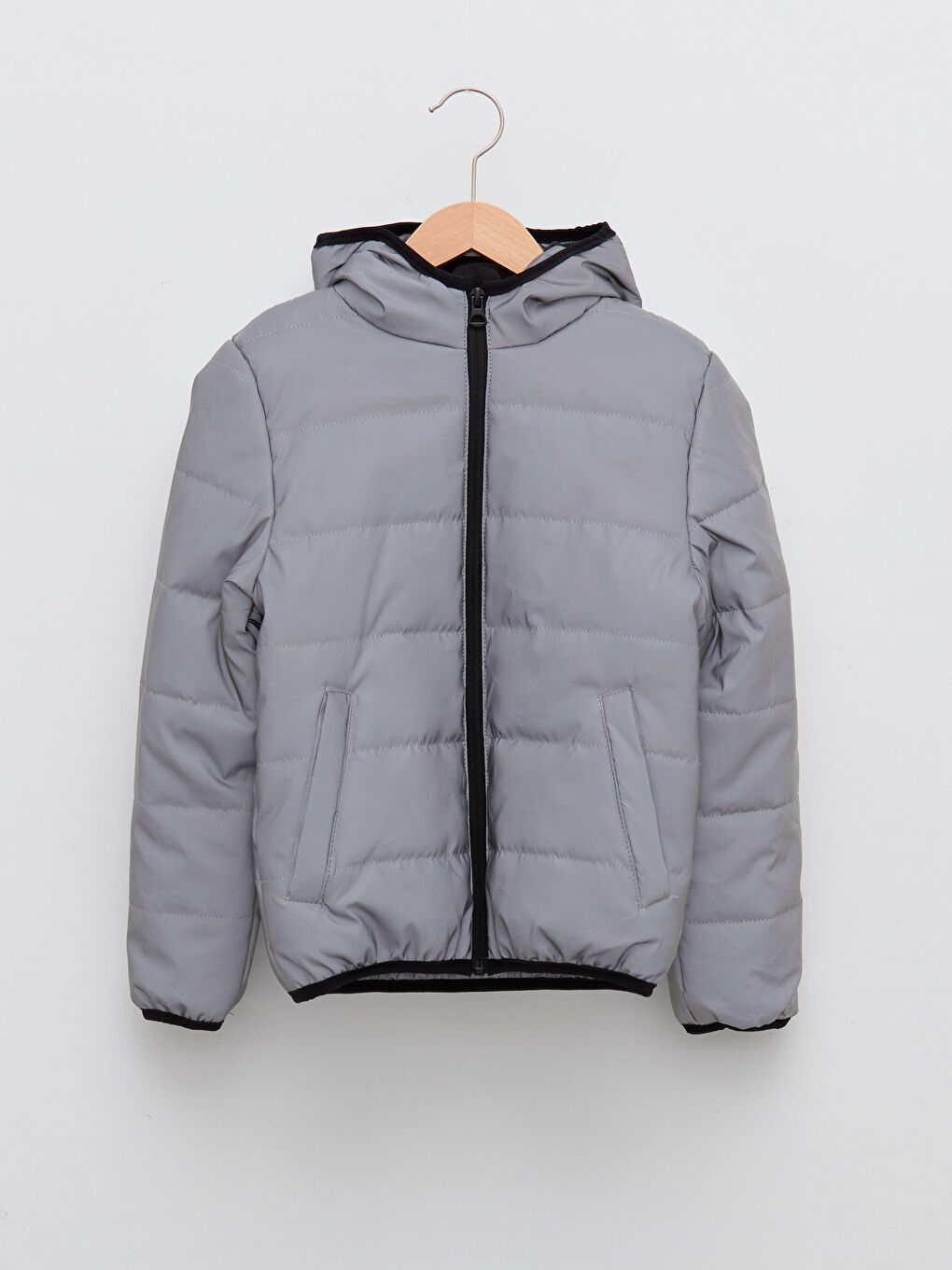 Kapüşonlu Basic Erkek Çocuk Reflektörlü Şişme Mont