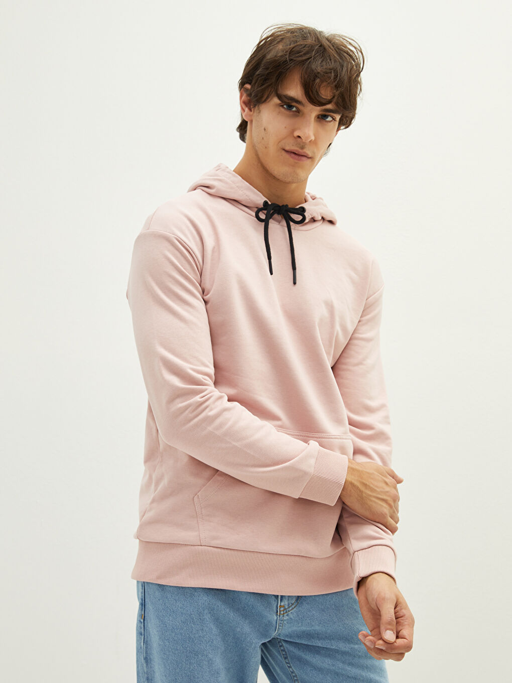 Ерлерге арналған қалың ұзын жең капюшонды худи-1