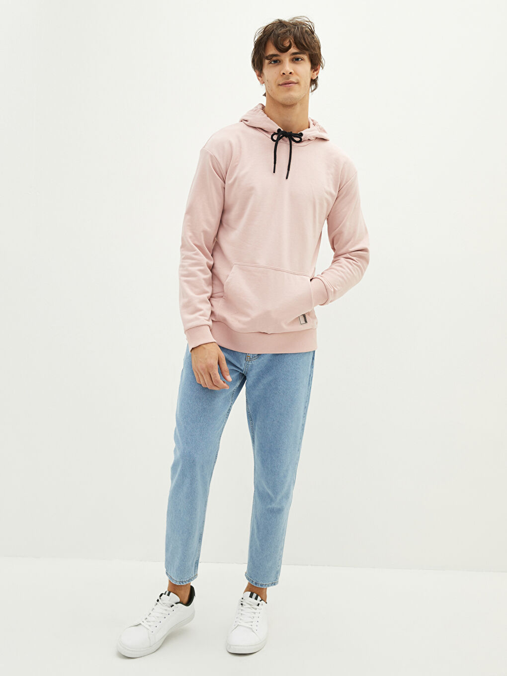 Ерлерге арналған қалың ұзын жең капюшонды худи-3