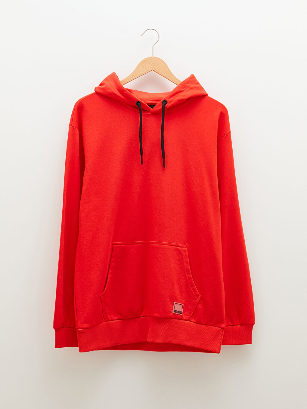 Kırmızı Uzun Kollu Kalın Erkek Hoodie-11