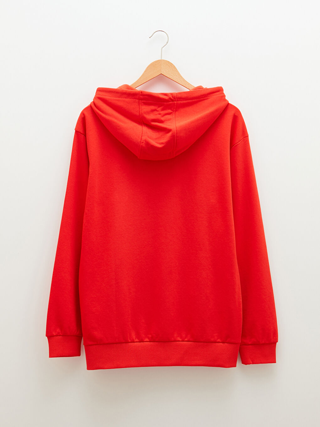 Kırmızı Uzun Kollu Kalın Erkek Hoodie-12