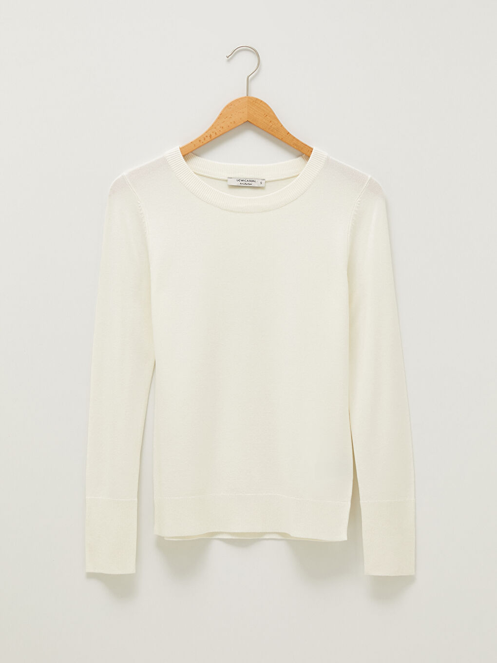 سترة تريكو سادة بياقة دائرية وأكمام طويلة للسيدات-5