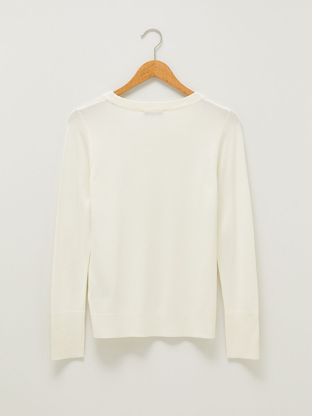 سترة تريكو سادة بياقة دائرية وأكمام طويلة للسيدات-6